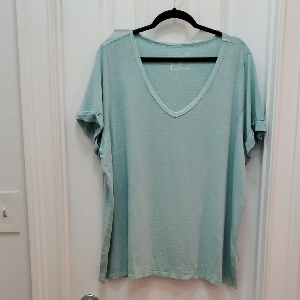 Candace Cameron Bure Green Relaxed Short Sleeve T-Shirt